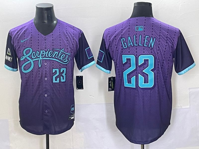 Men 2025 Arizona Diamondback #23 Gallen Purple Joint Name Nike MLB Jersey style 7->arizona diamondback->MLB Jersey
